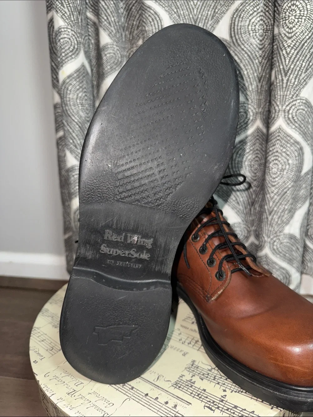 Red Wing SuperSole Work Boots Brown Leather Lace-Up Men’s SZ 12 (ASTM F2892-11)